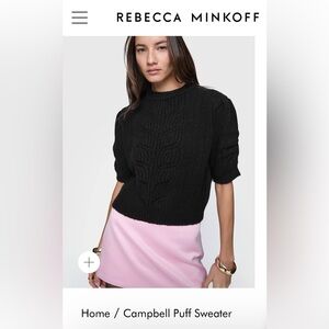 Rebecca Minkoff Black Puff Sleeve Sweater